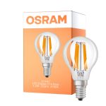 Osram LED Classic LED E14 Pera Filamento Chiara 1.2W 255lm - 827 Bianco Molto Caldo | Sostitutiva 25W