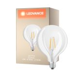 Ledvance Classic LED E27 Globe Filamento Chiara 4W 470lm - 827 Bianco Molto Caldo | Sostitua 40W