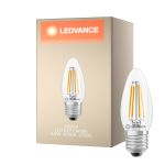 Ledvance Classic LED E27 Candela Filamento Chiara 3.4W 470lm - 827 Bianco Molto Caldo | Sostitutiva 40W