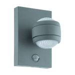 Eglo Luce Da Parete Sesimba 1 Acciaio Argento 3W 330lm - 830 Luce Calda -  | IP44 - Sensore di Movimento e Luce
