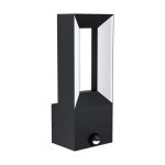 Eglo Luce Da Parete Riforano Aluminium Nero 5W 550lm - 830 Luce Calda -  | IP44 - Sensore Di Movimento