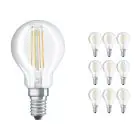 Multipack 10x Ledvance Classic LED E14 Pera Filamento Chiara 4.2W 470lm - 927 Bianco Molto Caldo | Miglior resa cromatica - Dimmerabile - Sostitua 40W
