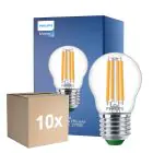 Multipack 10x Philips MASTER LED Candela Ultra Efficient E27 Sferica Chiara 2.3W 485lm - 827 Bianco Molto Caldo | Sostitutiva 40W