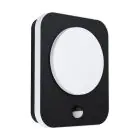 Eglo Luce Da Parete Madriz Aluminium Nero 3W 370lm - 830 Luce Calda -  | IP44 - Sensore Di Movimento
